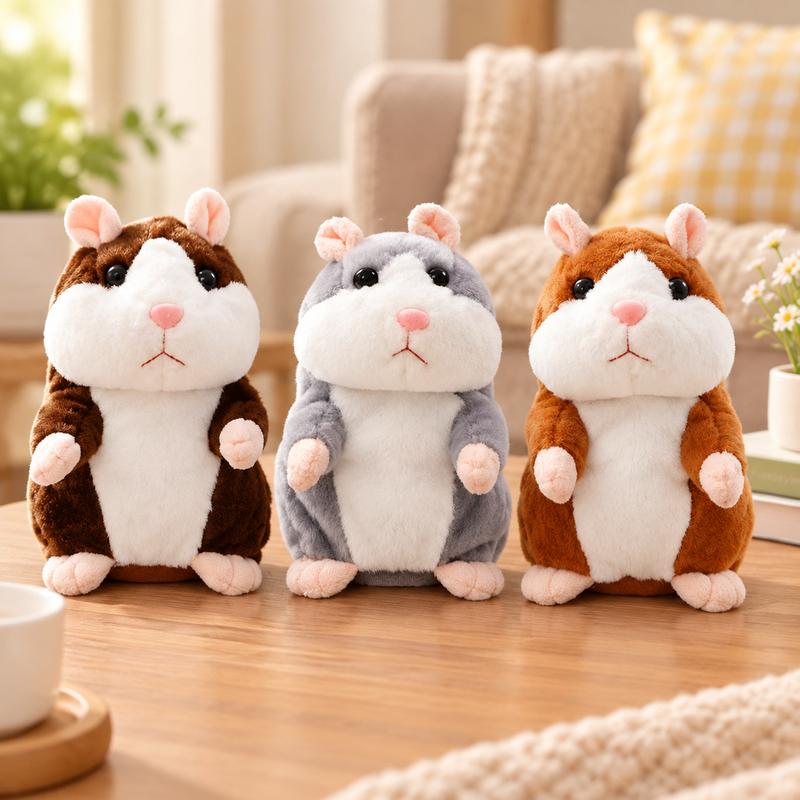 🎄LIMITED-TIME 50% OFF! ⏰Talking Hamster Plush – repeats whatever you say, auto head-shaking, hilarious fun for kids & adults