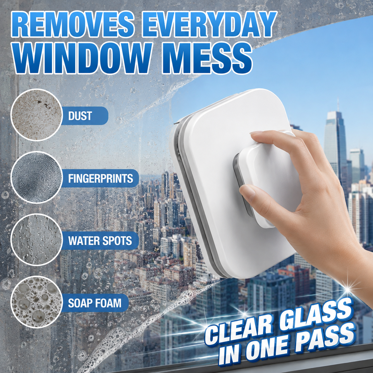 š„³2026 HOT SALEš„³š50K+ SOLD! ā” 50% OFF! 6āinā1 Magnetic Glass Cleaner ā 30% wider cleaning area, perfect for highārise windows. Dual pads + squeegee ā flawless results from the first pass! šŖ£šŖ
