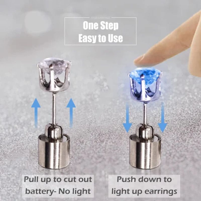 Stylish LED Luminous Crown Earrings