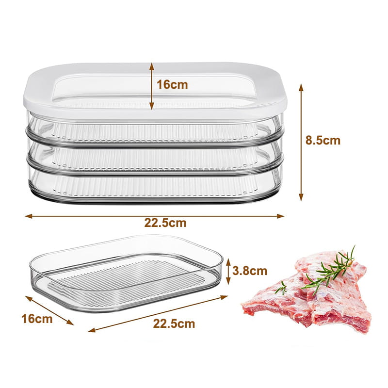 🧊 3‑Layer Fridge Crisper – Clear, reusable & stackable ✨
