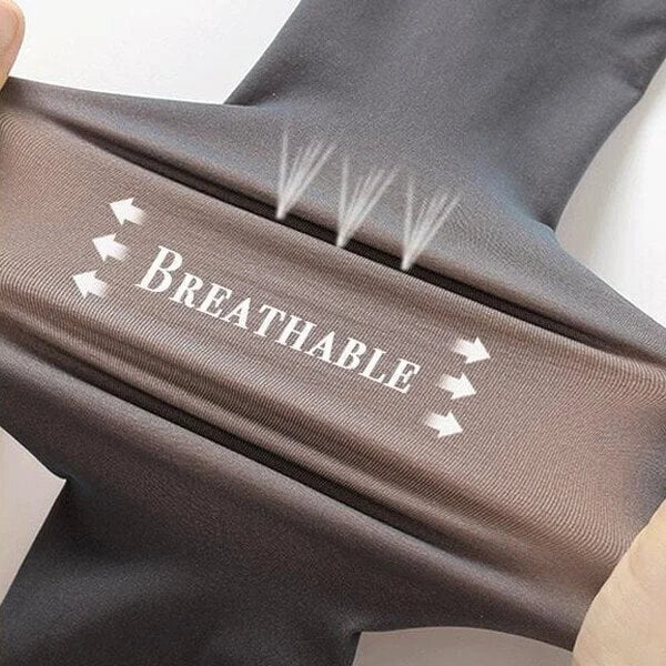 Women's Fleece Lined Tights Fake Translucent Warm Thermal Pantyhose