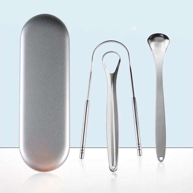 Stainless Steel Tongue Scraper Set