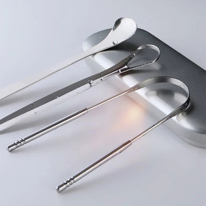 Stainless Steel Tongue Scraper Set