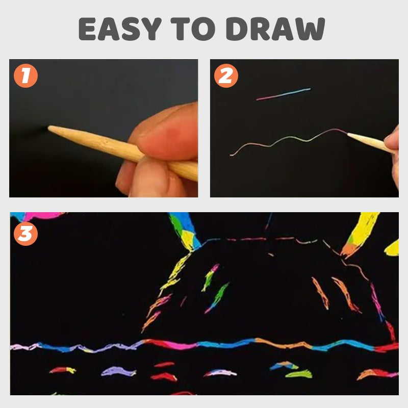 🎨BUY 1 GET 1 FREE 20PCS🎨Creative Rainbow Scratch Art Notebook
