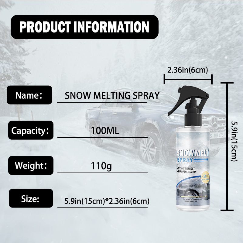 🚗 BUY 2 GET 3! ❄️ WINDSHIELD DE-ICER SPRAY - Instant Ice Melting & Anti-Frost Protection, Safe for All Glass Surfaces, Quick Winter Solution 🔥✨