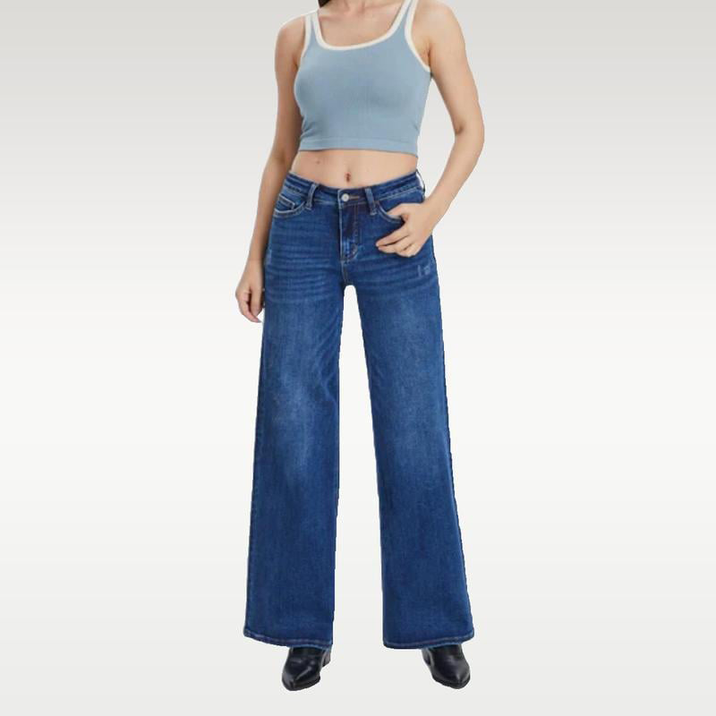 🔥LAST DAY SALE 50% OFF✨⚡ 50K+ SOLD! 🎁Mid-low Rise Baggy Jeans Stretchy Wide Leg for Women