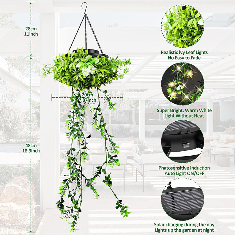 🌿40% OFF!Solar Hanging Grass Light – Realistic Foliage, Warm White, IP65 ✨