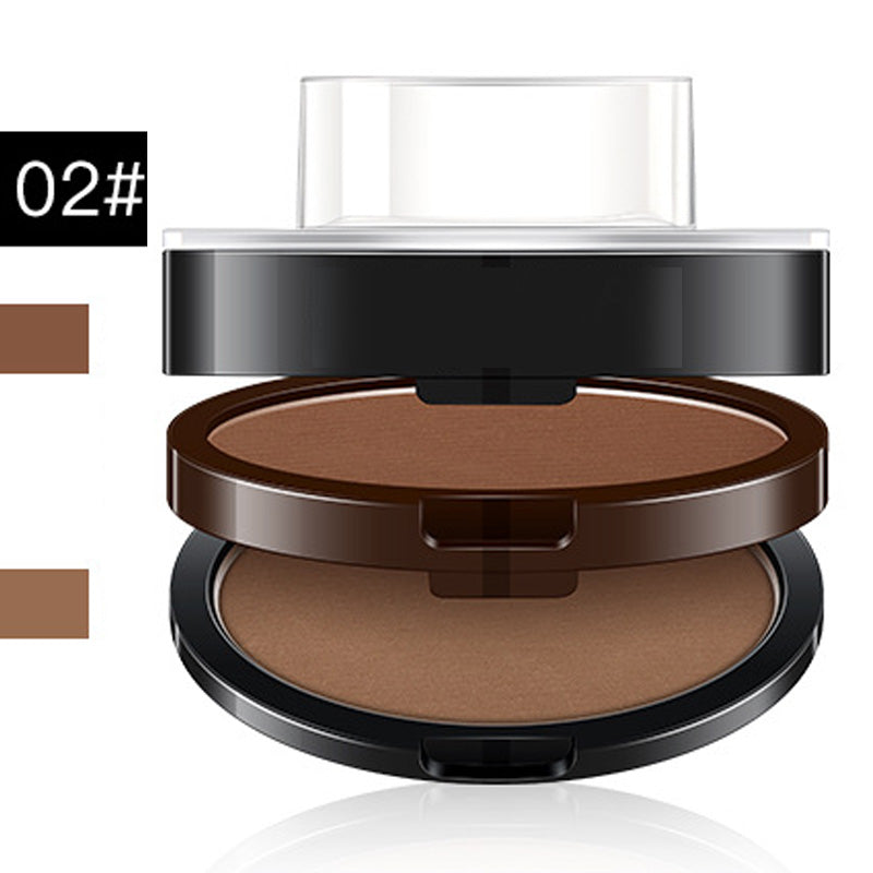 ✨ 50% OFF!🖌️🖌️2-Color Waterproof Eyebrow Stamp Powder Kit, Smudge-Proof Quick Natural Full Brow Makeup with Dual-End Brush