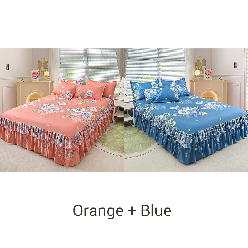 🥳SUMMER HOT SALE💞3-Piece Ruffled Bed Skirt Set