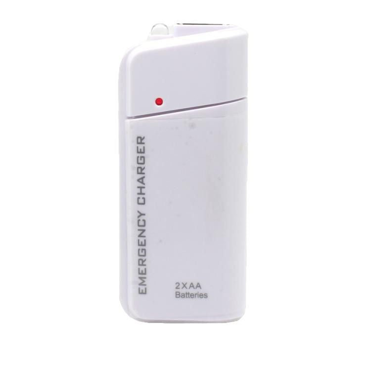 Portable Emergency Phone Charger AA Battery Powered Power Bank with LED Flashlight