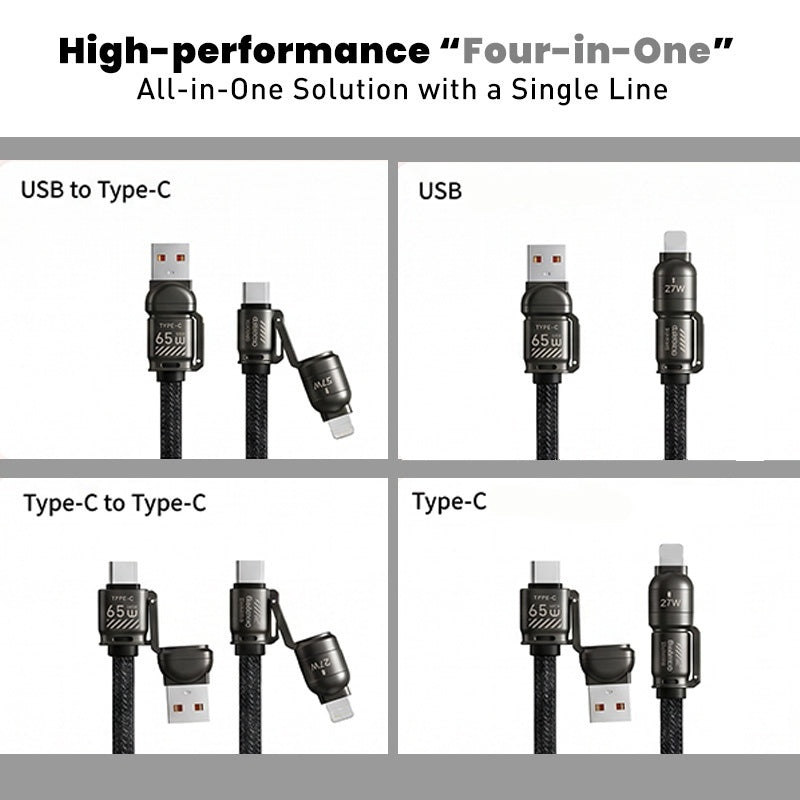 4-in-1 Crossbody Charging Cable Lanyard