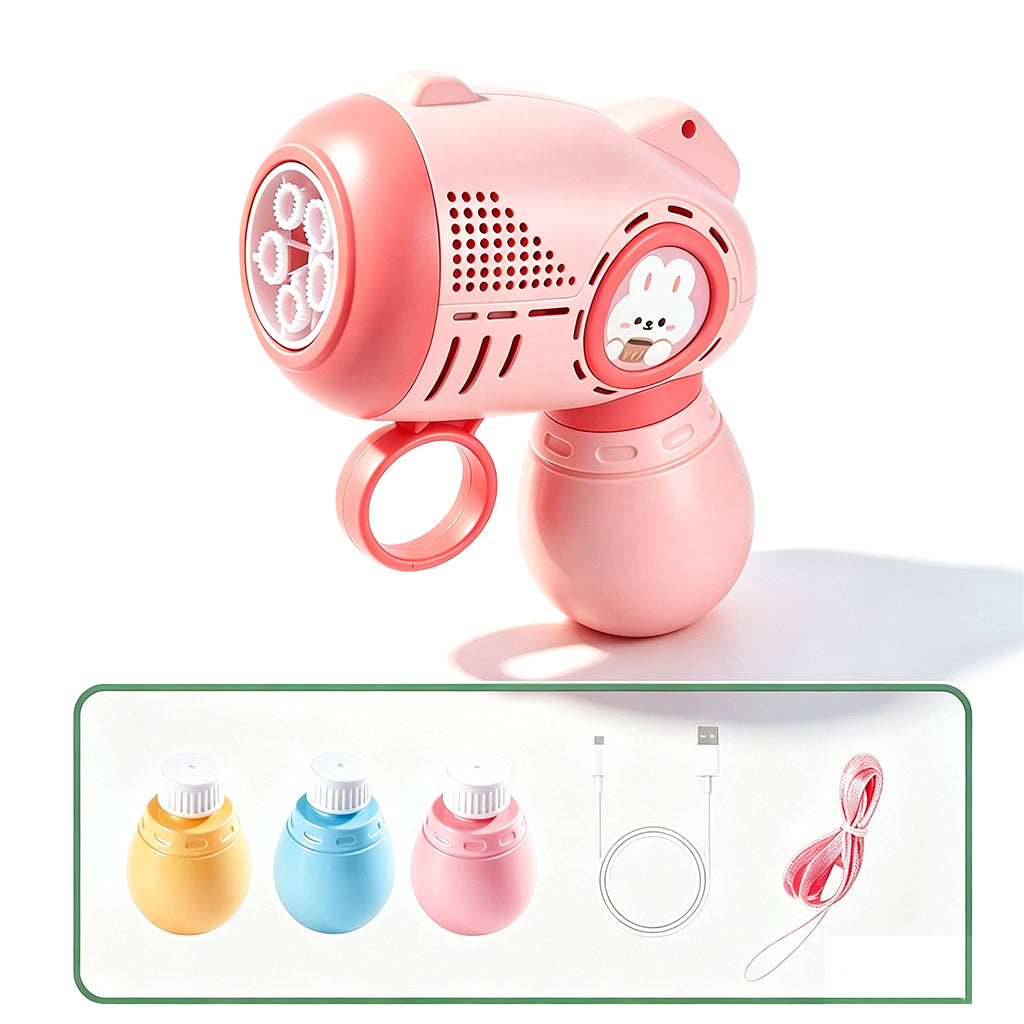 Mini Handheld Bubble Machine with LED Lights