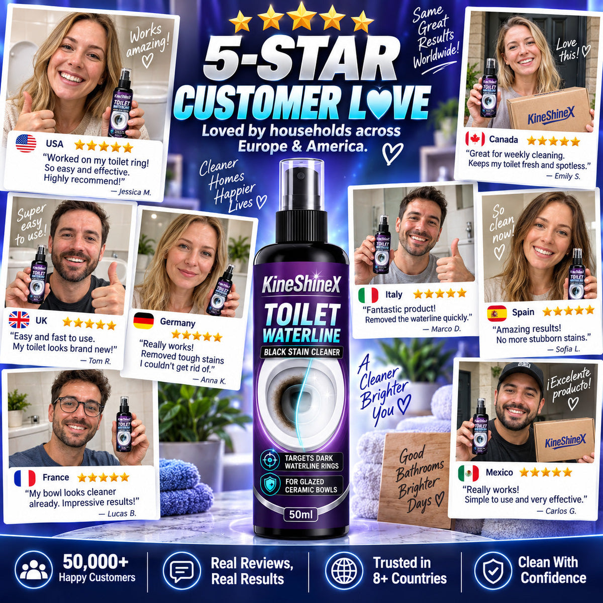 📢📢50% OFF !! ⏰Toilet Bowl Waterline Cleaner Spray