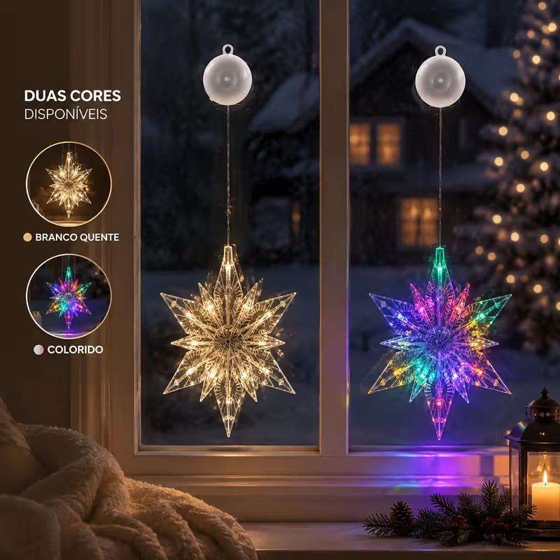 ⏳LAST DAY SALE ONLY £10.99!!🎄❄️ DIY Christmas Snowflake Suction Cup LED Lights ✨ | Battery Operated, Warm & Multi-Colour, Window Suction Lights, Christmas Home & Party Decor