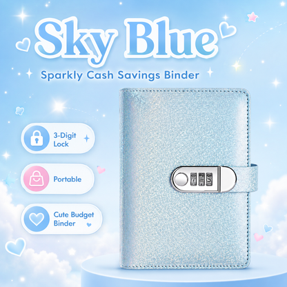 ✨ SparkleLock Cash Savings Binder with 3-Digit Combination Lock – 100-Page Cash Stuffing Budget Organizer for Savings Challenges, Money Goals & Gifts 💖
