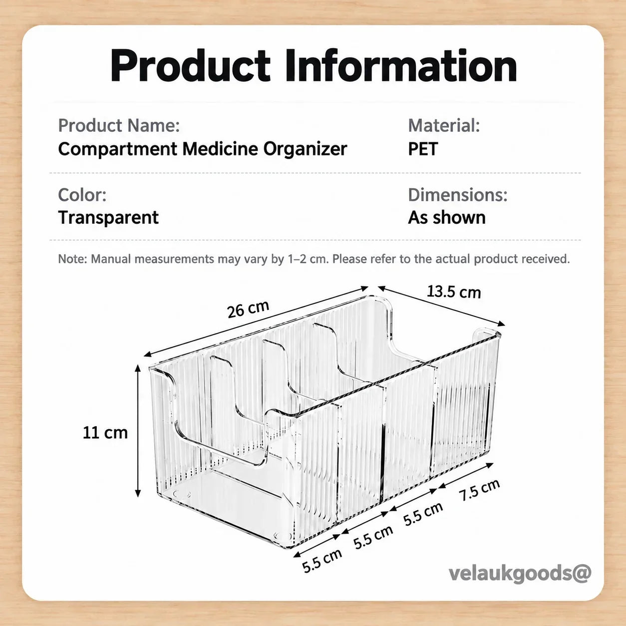 🗄️ 50% OFF! Transparent Extendable Storage Organiser – adjustable 24.5–43cm, clear PET walls let you see every item at a glance. Perfect for medicines, supplements & toiletries – no more rummaging! 🏠✨