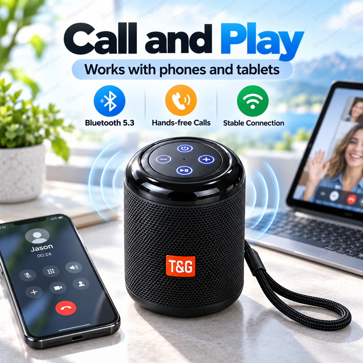 🥳2026 HOT SALE 🔥 50% OFF! Portable Bluetooth Speaker – Bluetooth 5.3, 5W clear sound, TF card + USB playback, hands-free calls. Compact, lightweight & easy to carry. Big sound anywhere! 🎶🔊