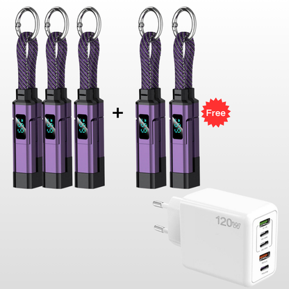 🔥HOT SALE 50% OFF🔥4-in-1 Digital Display Keychain Charging Cable