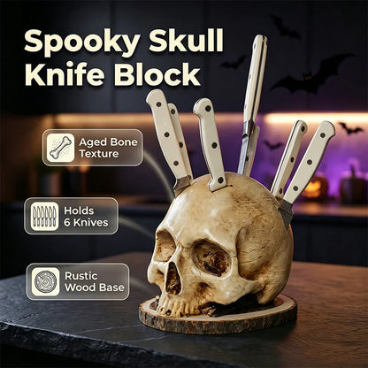 Creative skull-shaped knife holder made of resin