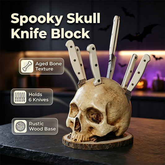 Creative skull-shaped knife holder made of resin