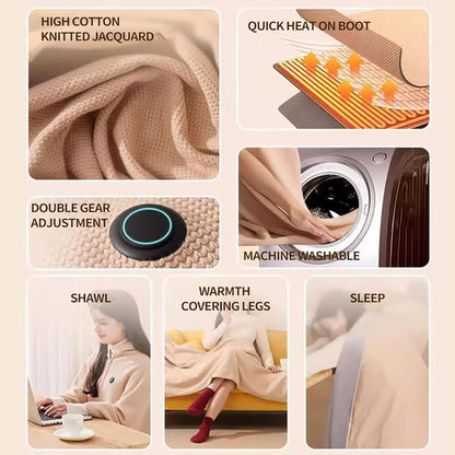 🎉Christmas Sale - 50% OFF🔥Portable Heated Hooded Blanket Shawl