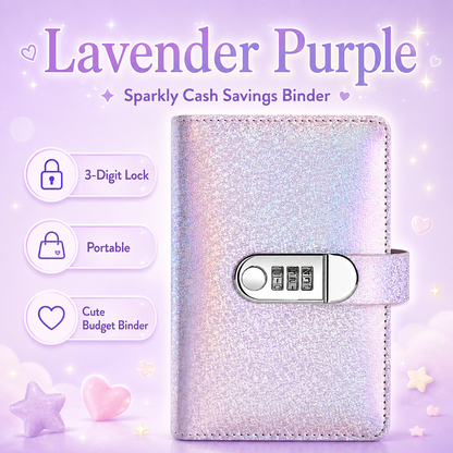 ✨ SparkleLock Cash Savings Binder with 3-Digit Combination Lock – 100-Page Cash Stuffing Budget Organizer for Savings Challenges, Money Goals & Gifts 💖