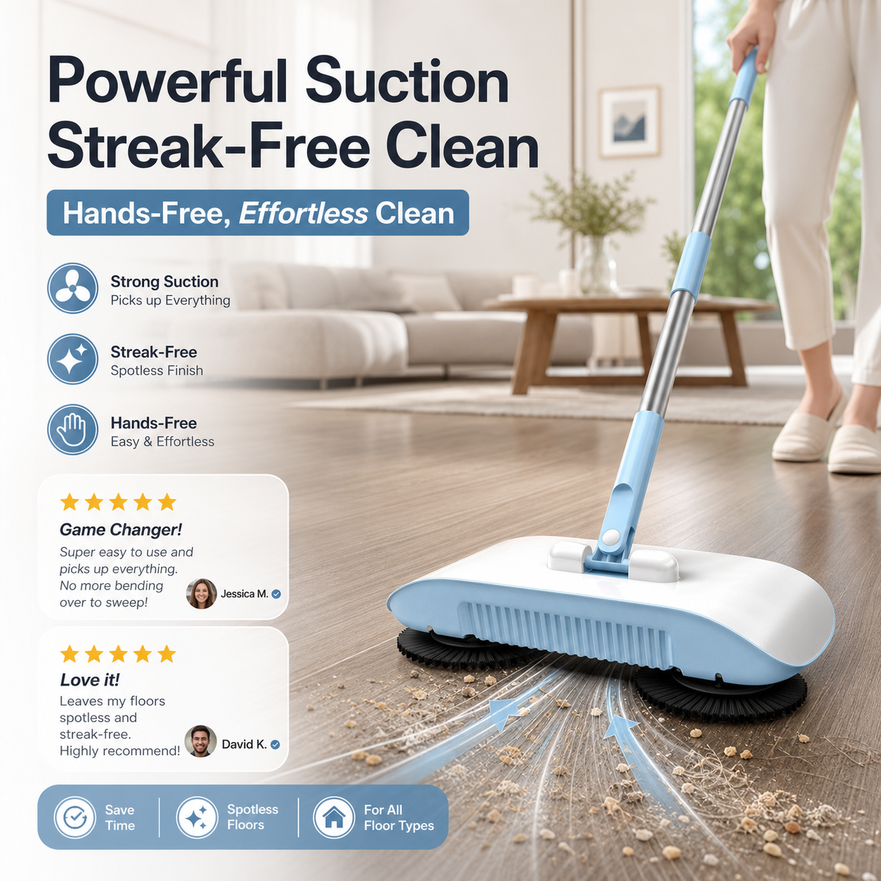 SMART ROBOT VACUUM CLEANER MOP & BROOM