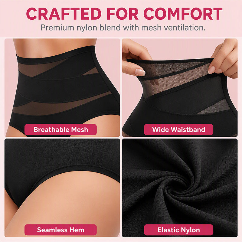 🎁Plus-Size High-Waist Cross Tummy Control Panties