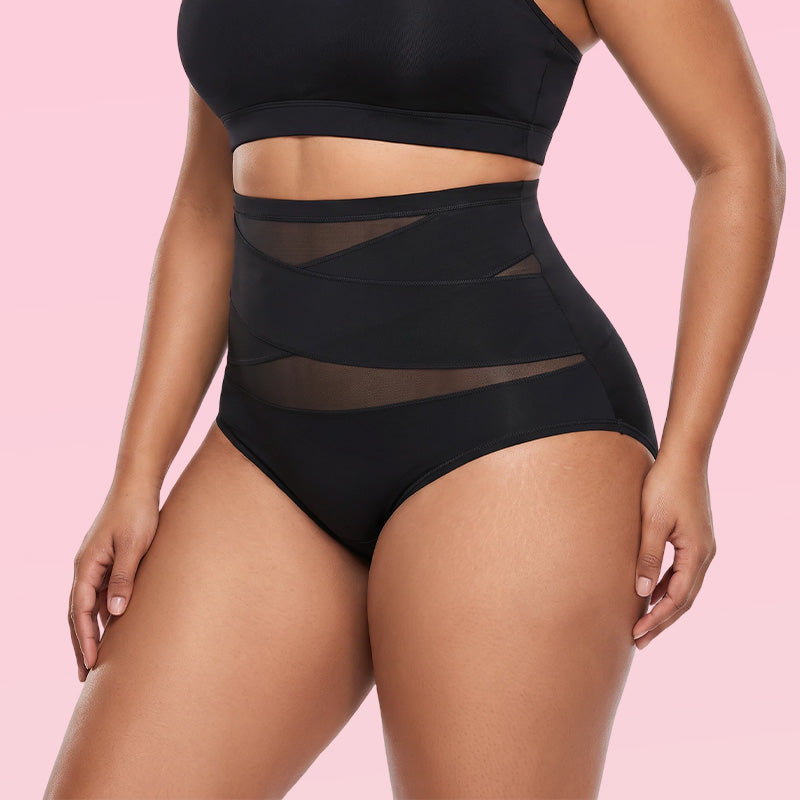 🎁Plus-Size High-Waist Cross Tummy Control Panties