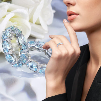 ⏳Limited-time 50% off⏰Full Diamond Navy Blue Ring💍