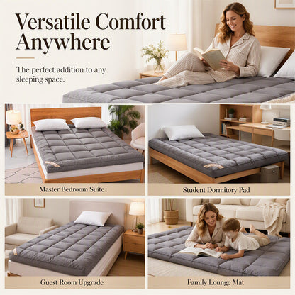 Soft Quilted Mattress Topper 🛏️ A Cloud-Like Layer of Comfort – Drift Off in Softness, Wake Up Refreshed ✨