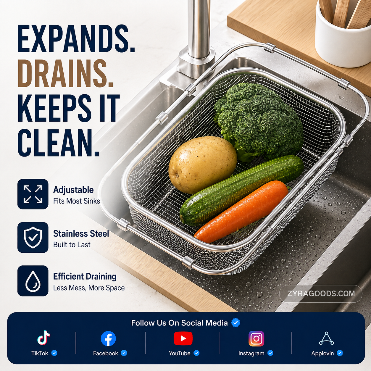 Great Gift - Expandable Over The Sink Dish Drying Rack