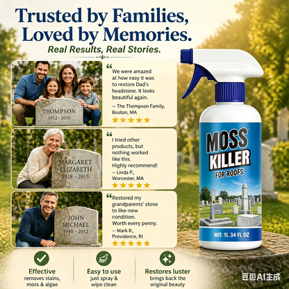 Cleaning and restoration spray for gravestones