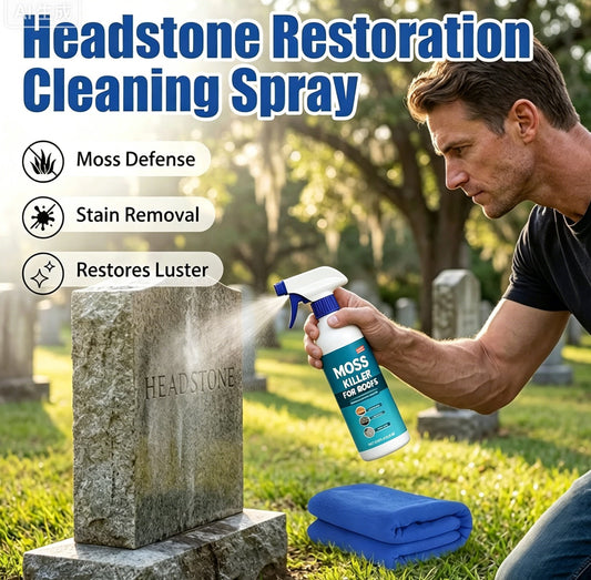 Cleaning and restoration spray for gravestones