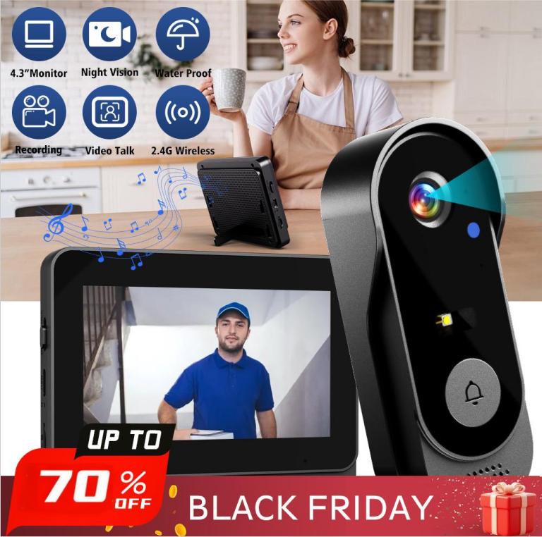 💐60% OFF ! Doorbell Camera with Screen – 4.3-Inch Display, Easy Setup 📱🔔【Exceptional Price】
