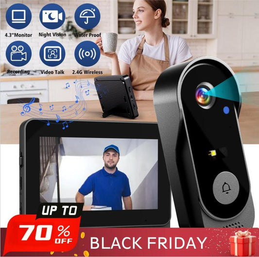 💐60% OFF ! Doorbell Camera with Screen – 4.3-Inch Display, Easy Setup 📱🔔【Exceptional Price】