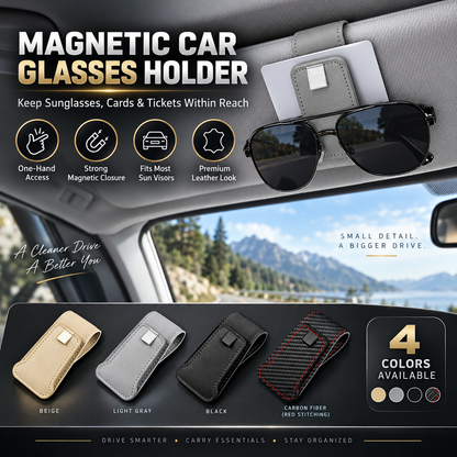 🕶️Car Sunglasses Holder Double Clip Eyeglasses Mount and Ticket Card Clip