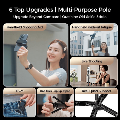 💥Hot Sale 49%OFF🔥4-in-1 Multifunctional 360° Rotation Magnetic Selfie Stick