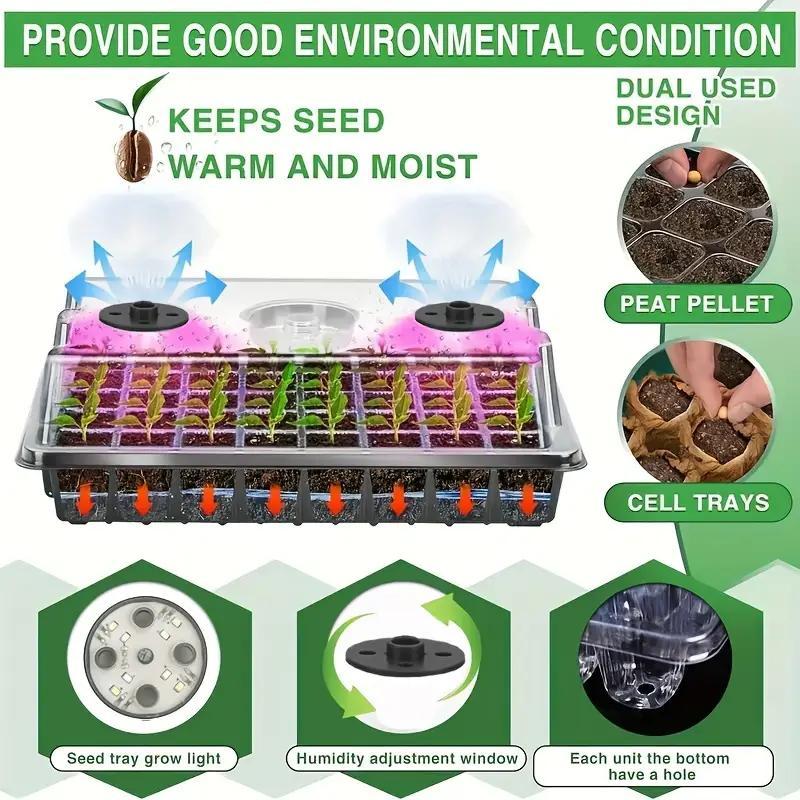 📢📢50% OFF!! ⏰Seedling trays with grow lights