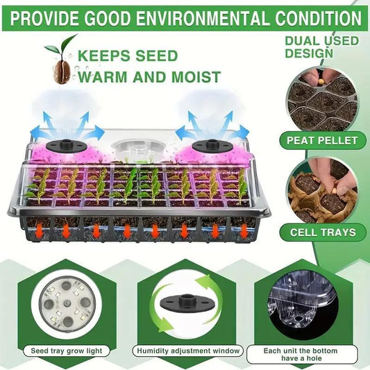 📢📢50% OFF!! ⏰Seedling trays with grow lights