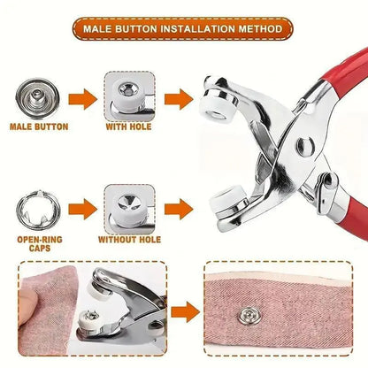 🔥LAST DAY PROMOTION - 50%OFF🔥100pcs Invisible Colored Metal Buckle & 1 Count Manual Pressure Pliers