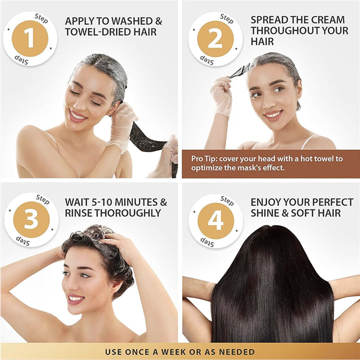 🔥BUY MORE SAVE MORE🔥Collagen Hair Treatment Deep Repair Conditioning Argan Oil Collagen Hair Mask Essence for Dry Damaged Hair All Hair Types