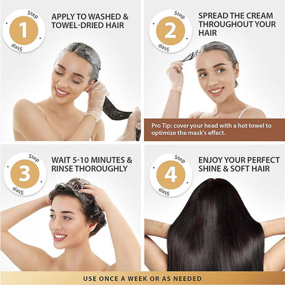 🔥BUY MORE SAVE MORE🔥Collagen Hair Treatment Deep Repair Conditioning Argan Oil Collagen Hair Mask Essence for Dry Damaged Hair All Hair Types