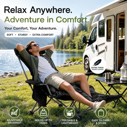 🪑 70% OFF! 🌿 Portable, adjustable folding chair for outdoor use – Lightweight, sturdy & versatile – Ideal for the garden, camping, the beach or the patio – easy to carry and set up 🏕️✨