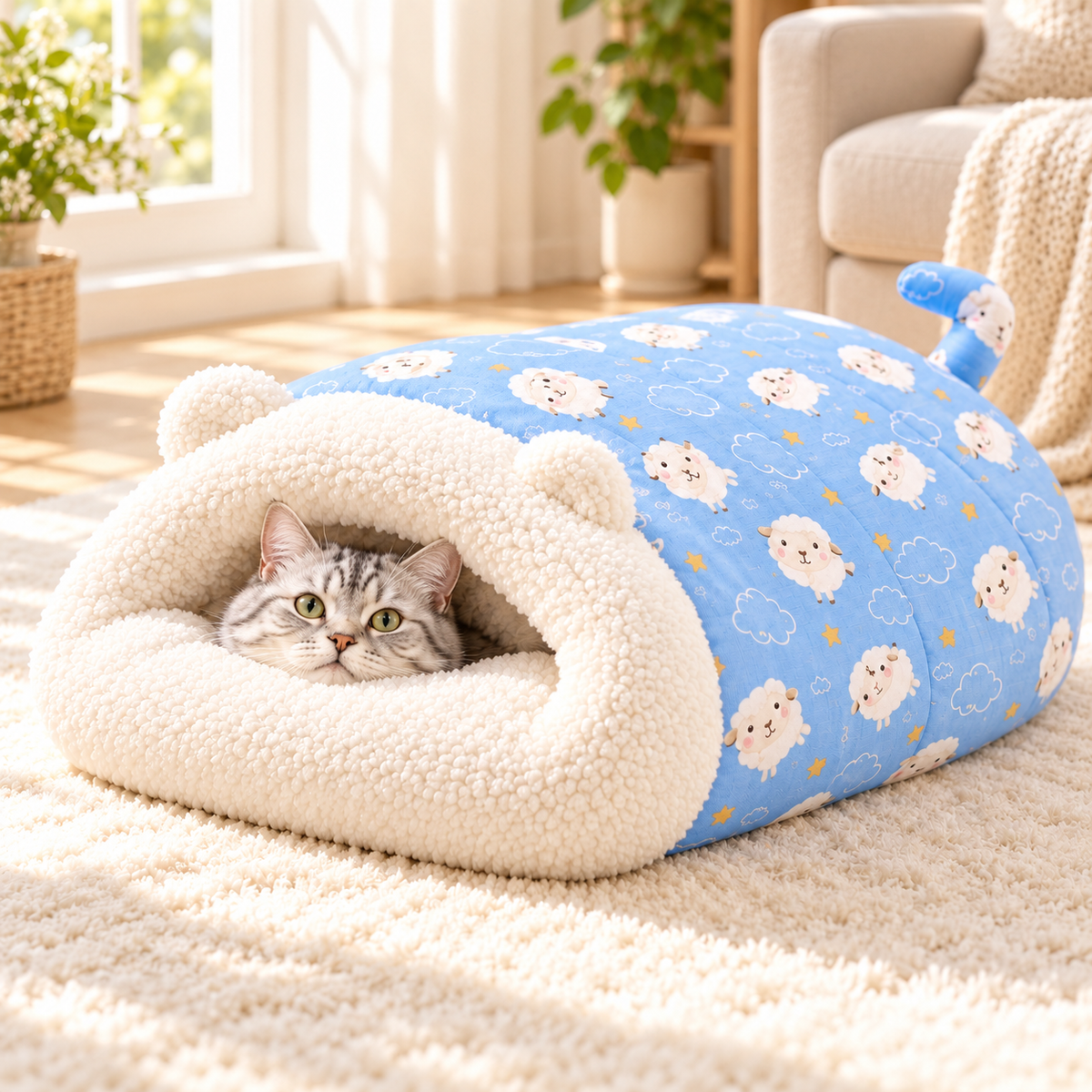 🎅Christmas Hot Sale 50% OFF! 🔥 Cozy Pet Nest for Cats and Dogs - Plush & Machine Washable, Perfect for Your Pet's Comfort and Warmth ✨