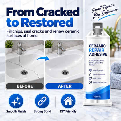 ✨ Give Damaged Surfaces a Second Life! 🛠️ 80g Ceramic Repair Compound for Toilets, Sinks, Tubs, Tiles & Marble 🚽🚰🛁