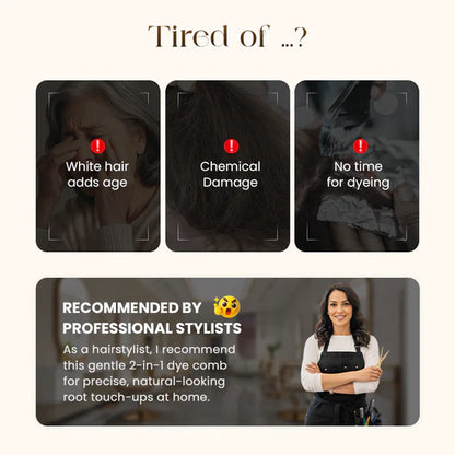 🔥Flash Sale💖2-in-1 Convenient Hair Dye Comb For Gray Hair