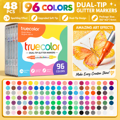 Magic Glitter Outline Markers – Double-Ended Dual-Color Art Pens