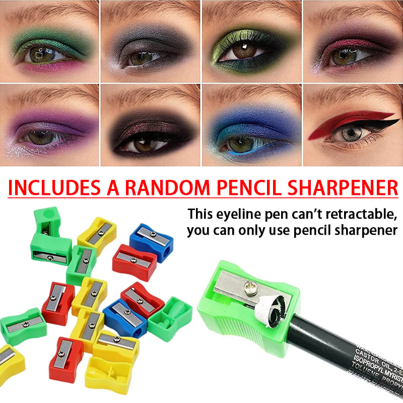 🔥LAST DAY SALE ONLY14.99💲!!💧14-Pack Waterproof Colored Gel Eyeliner Pencil – Metallic & Shimmer Finishes, Smudge-Proof（Pencil sharpener color is random）