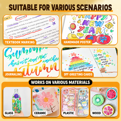 Magic Glitter Outline Markers – Double-Ended Dual-Color Art Pens